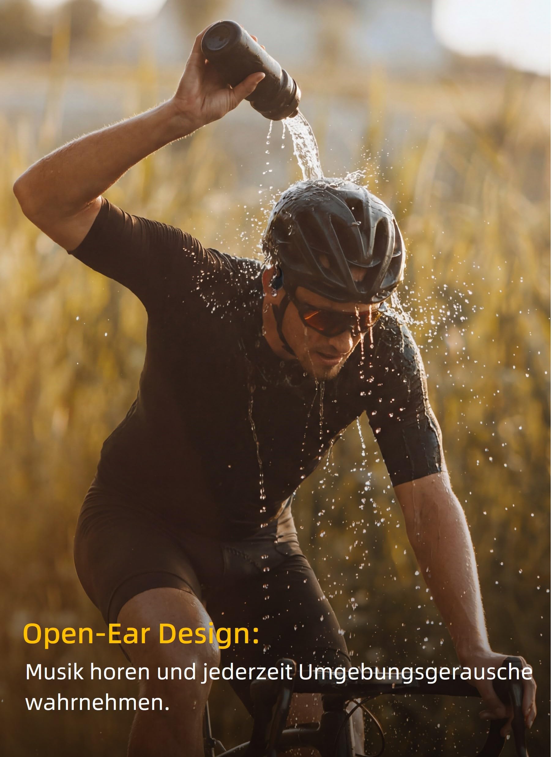 X17 Knochenschall Kopfhörer, Open-Ear Sportkopfhörer für Schwimmen & Laufen, IPX8 wasserdicht mit 32GB MP3 Player, Bluetooth 6.0, 10 Std. Spielzeit, für Radfahren & Fitness, Schwarz
