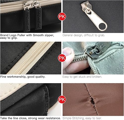 Miniatura 5 de Estuche organizador pequeño con cremallera, estuche estético para lápices de luz, bolsa negra para lápices para hombres y mujeres