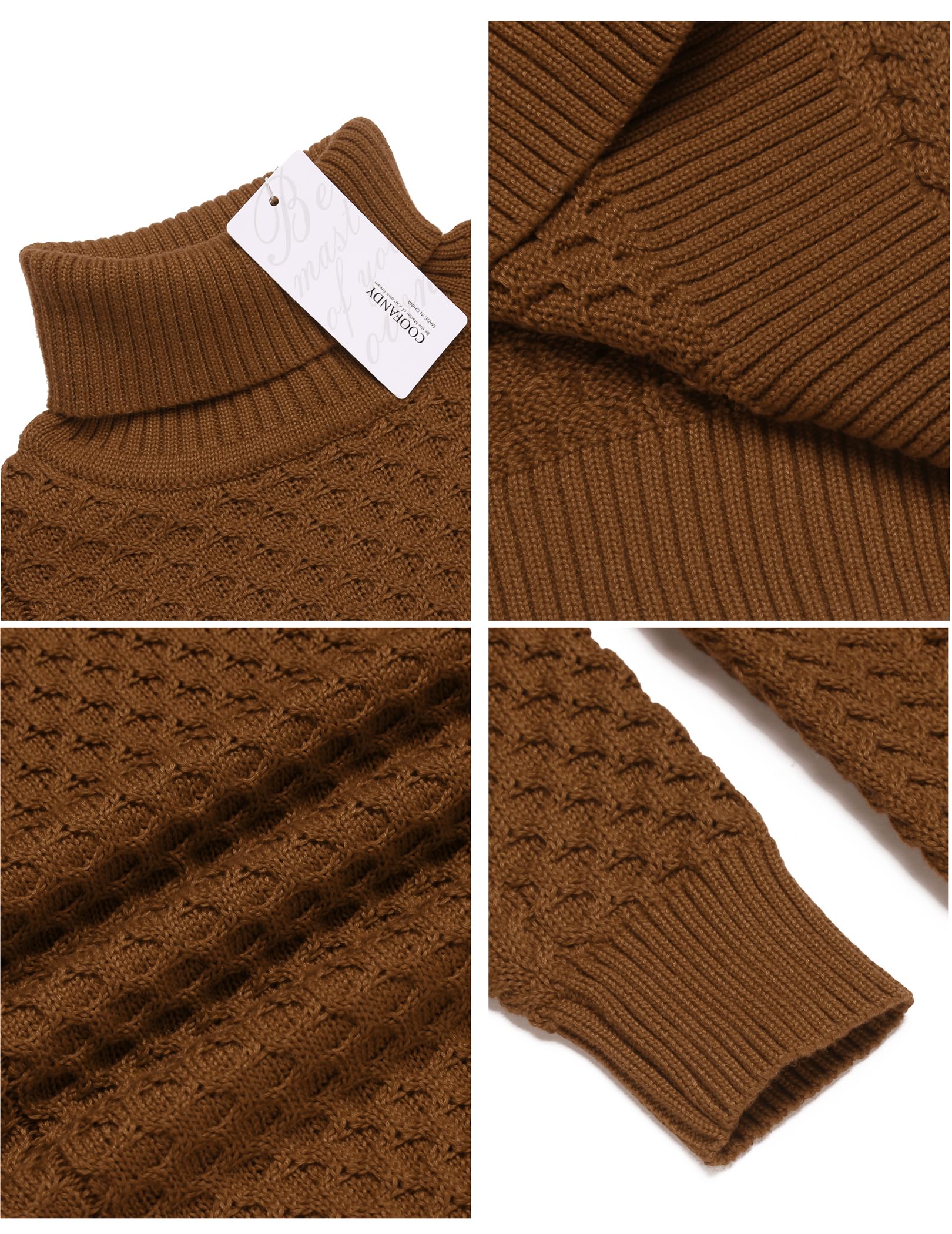 COOFANDY Maglione Dolcevita Uomo - Invernali Maglioni Maglione a Collo Alto Slim Fit a Manica Lunga Maglia Maglione