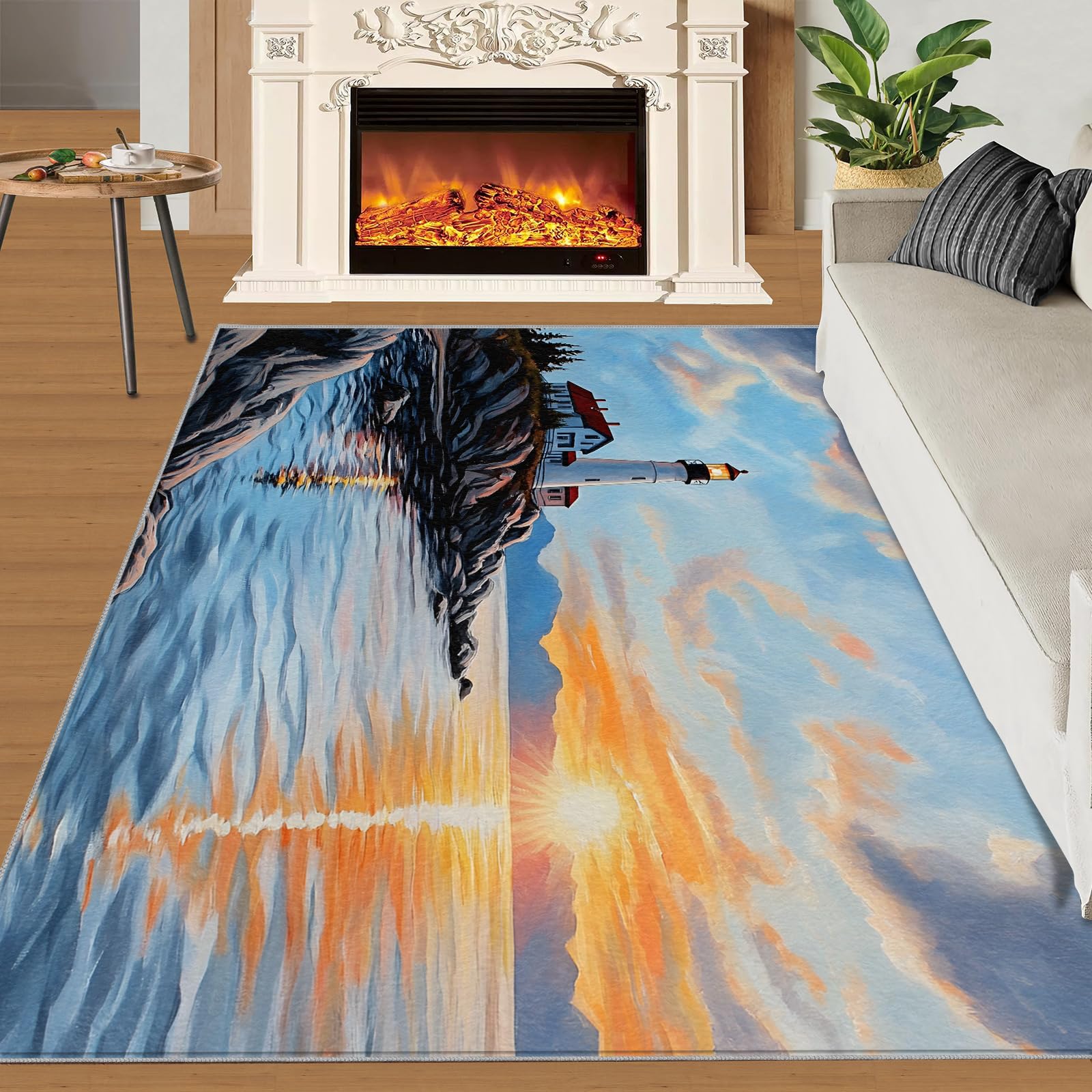 Amazon.com: Seaside Rug - 3x5 Rug, Seascape Rugs for Living Room