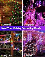 Vista 3 de Luces de Hadas Inteligentes Paquete de 2 Total 66 Pies 200 Luces LED de Cadena Parpadeantes con Control Remoto y APP, Luces de Árbol de Navidad USB