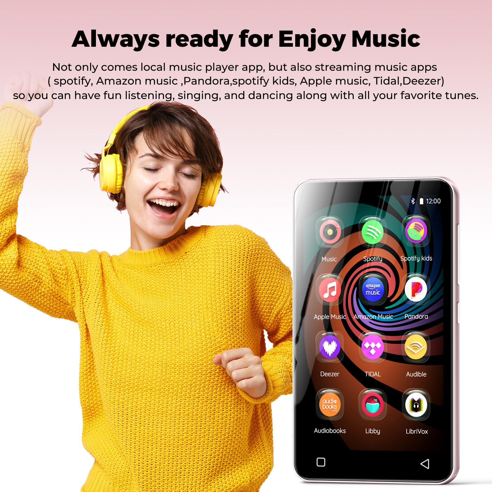 innioasis Reproductor MP4 de 160 GB con altavoz, color rosa