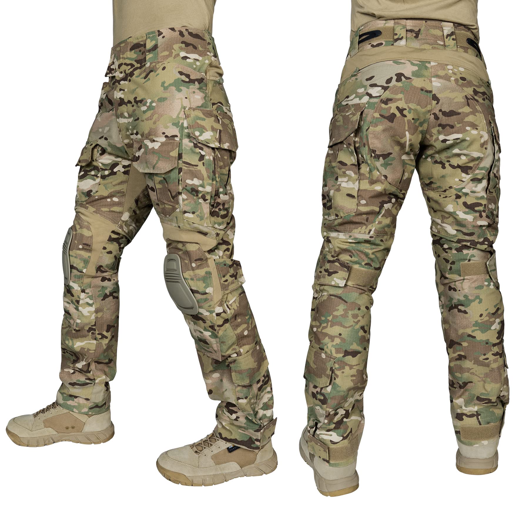 IDOGEAR Pantalon de Combat G3 avec Genouillères Hommes Pantalon Camo Tactique Pants