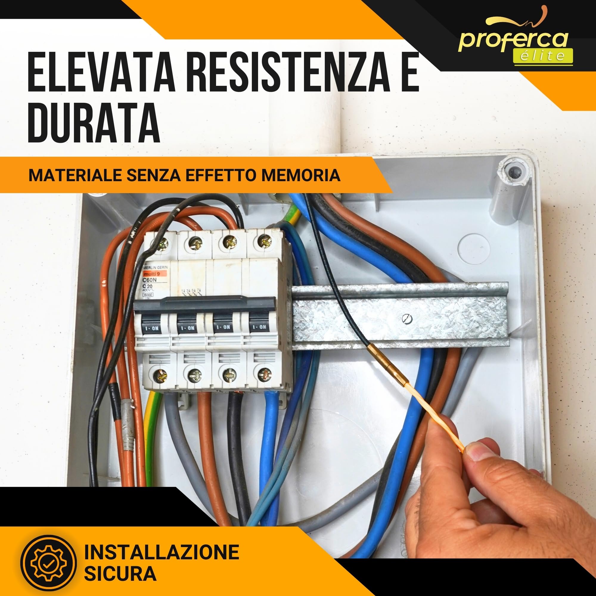 Sonda Passacavi Professionale 3mm 15 metri | Sonda Elettricista | Accessori Intercambiabili | Molla Elettricista