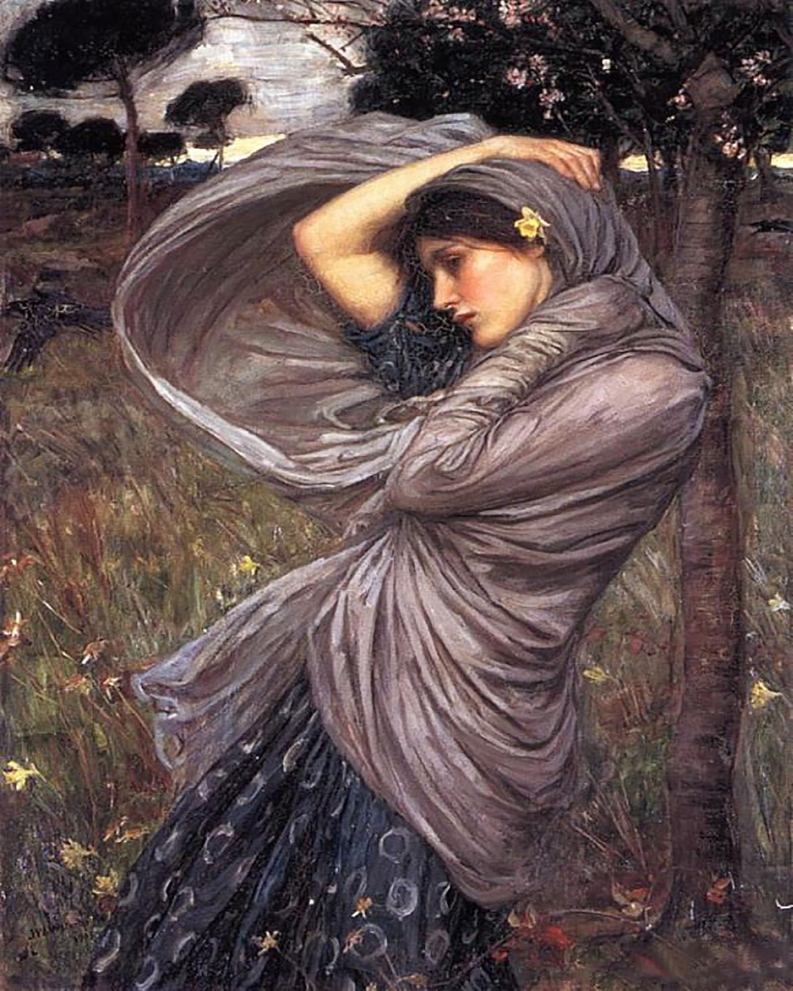 ZHXXFD Paint By Numbers for Adults Kids Beginners Landscape Famous Paintings with Frame 40X50CM Boreas - John William Waterhouse,C16