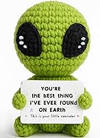 Handmade Crochet Alien Valentine's Gift for Boyfriend Girlfriend - 'You're the Best Thing I've Found on Earth' Romantic Doll
