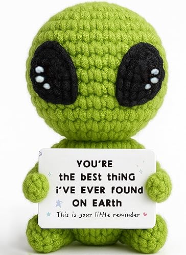 Handmade Crochet Alien Valentine Gift - Home Decor Gifts For Him