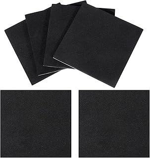 6 Pcs Adhesive Foam Padding, Closed Cell Foam 1/4" Thick Adhesive Rubber Pads 4" X 4" Anti-Slip Vibration Pads for Furniture, Cars, Speakers, DIY