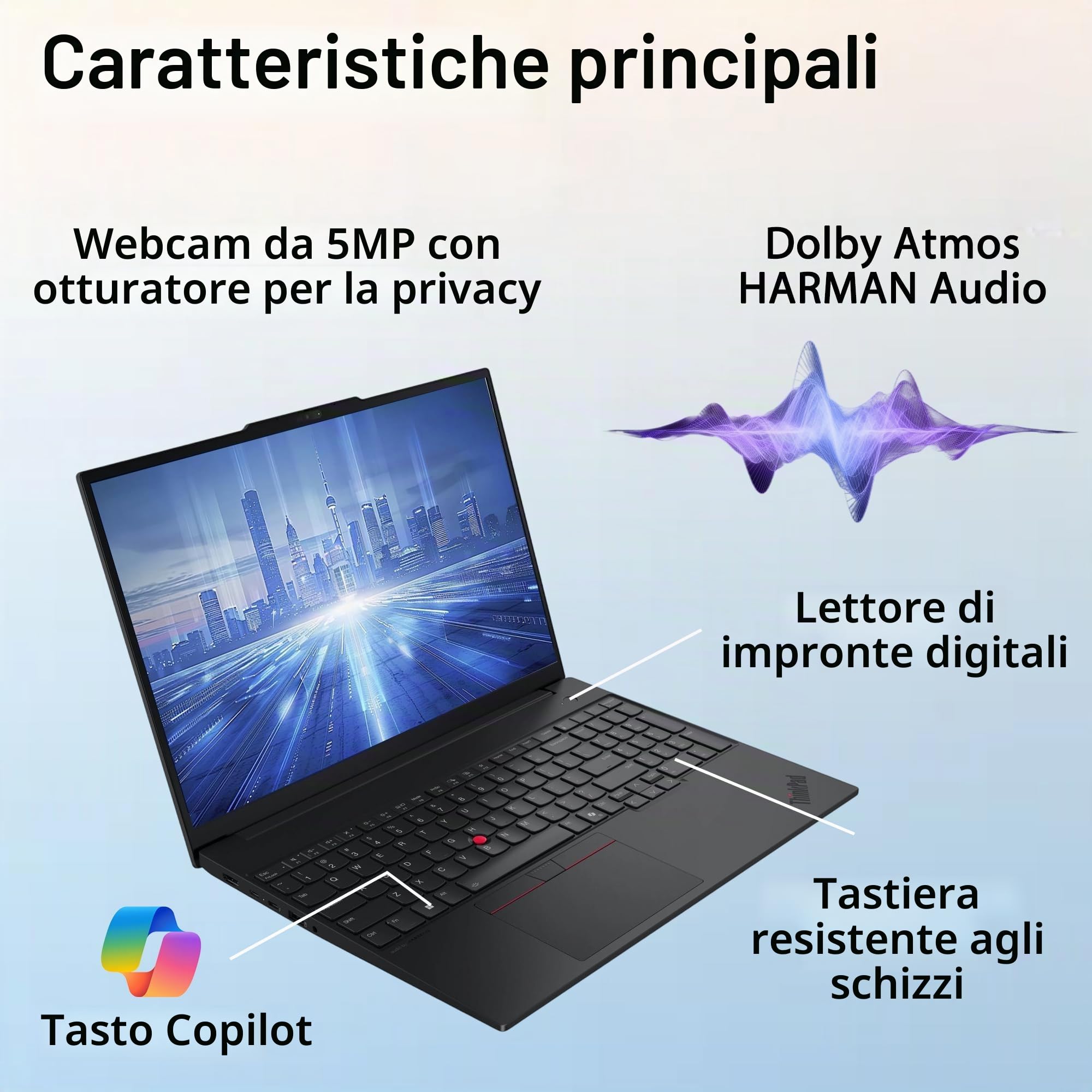 Lenovo ThinkPad E16 Gen 3 Computer portatile per ufficio Business uso quotidiano, Intel Ultra 7 255H, Arc 140T, 32GB DDR5 RAM, 1TB PCIe SSD, WiFi 6E, 16" FHD+, Webcam, Windows 11 Pro