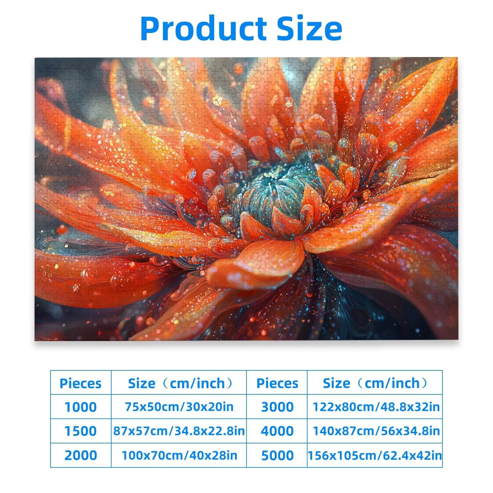 Puzzle 1000 elementów, kwiat, 1000 elementów, dla dorosłych, drewniane puzzle dla dorosłych, z wykwintnym pudełkiem do pakowania, klasyczne puzzle, fantazja dla całej rodziny, duże puzzle na prezenty