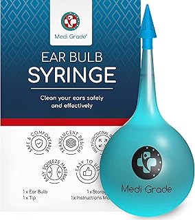 Medi Grade Ear Wax Removal Kit, 2.54 fl oz Ear Bulb Syringe with Quad-stream Tip - Safe and Effective, Drug-free Ear Cleaner Earwax Removal Kit for Adults and Kids - 100% Natural Ear Cleaning Kit