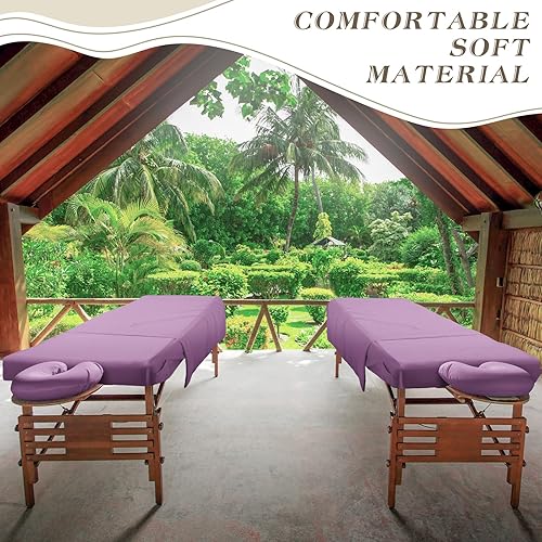 Miniatura 5 de Mixweer Juego de 9 sábanas de microfibra para mesa de masaje a granel, incluye sábana encimera, sábana bajera con bolsillo, funda para descanso