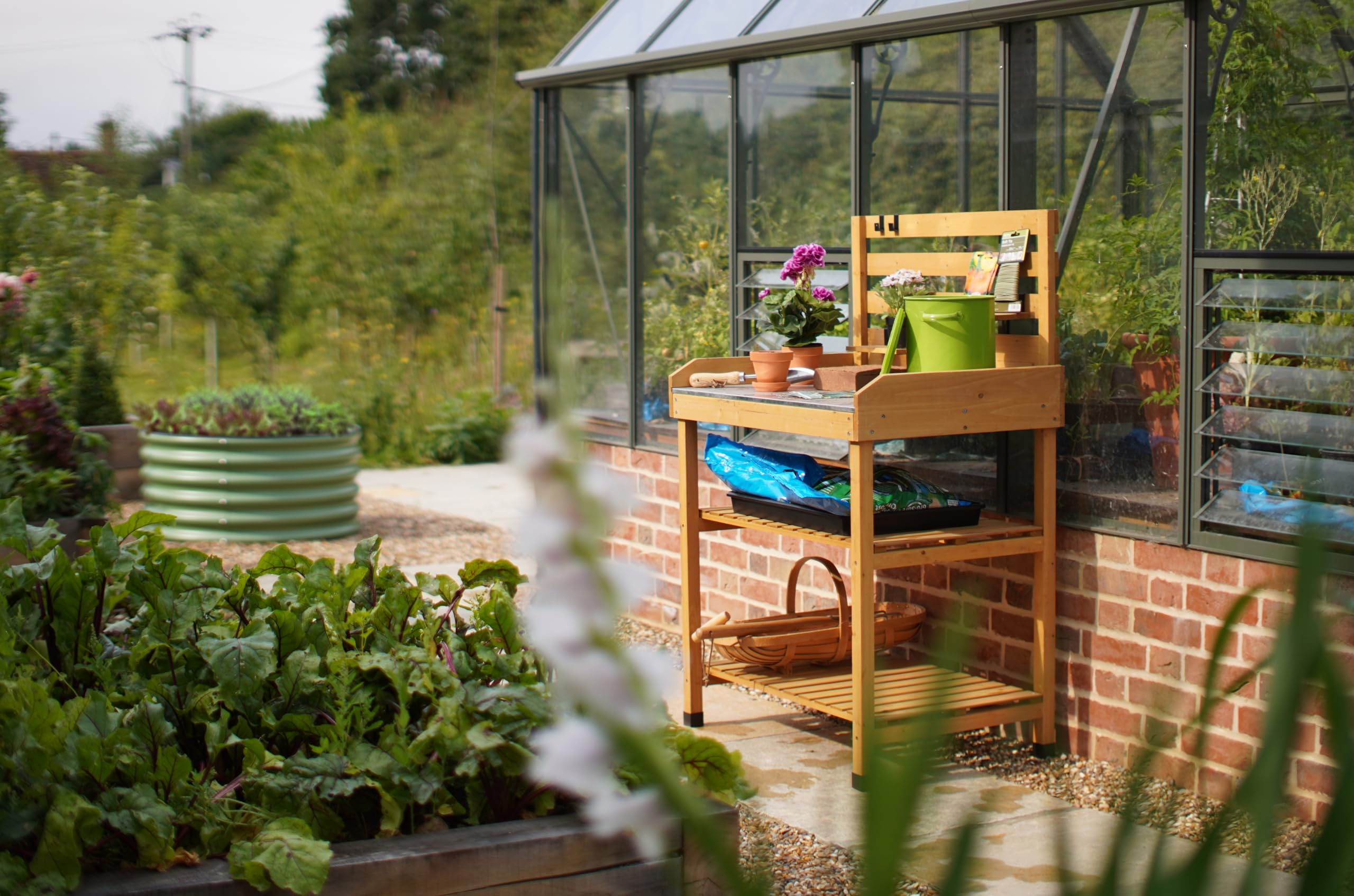 VegTrug® Mesa de Cultivo 100% Madera certificada FSC, 81 x 56 x 125 cm, Color Natural
