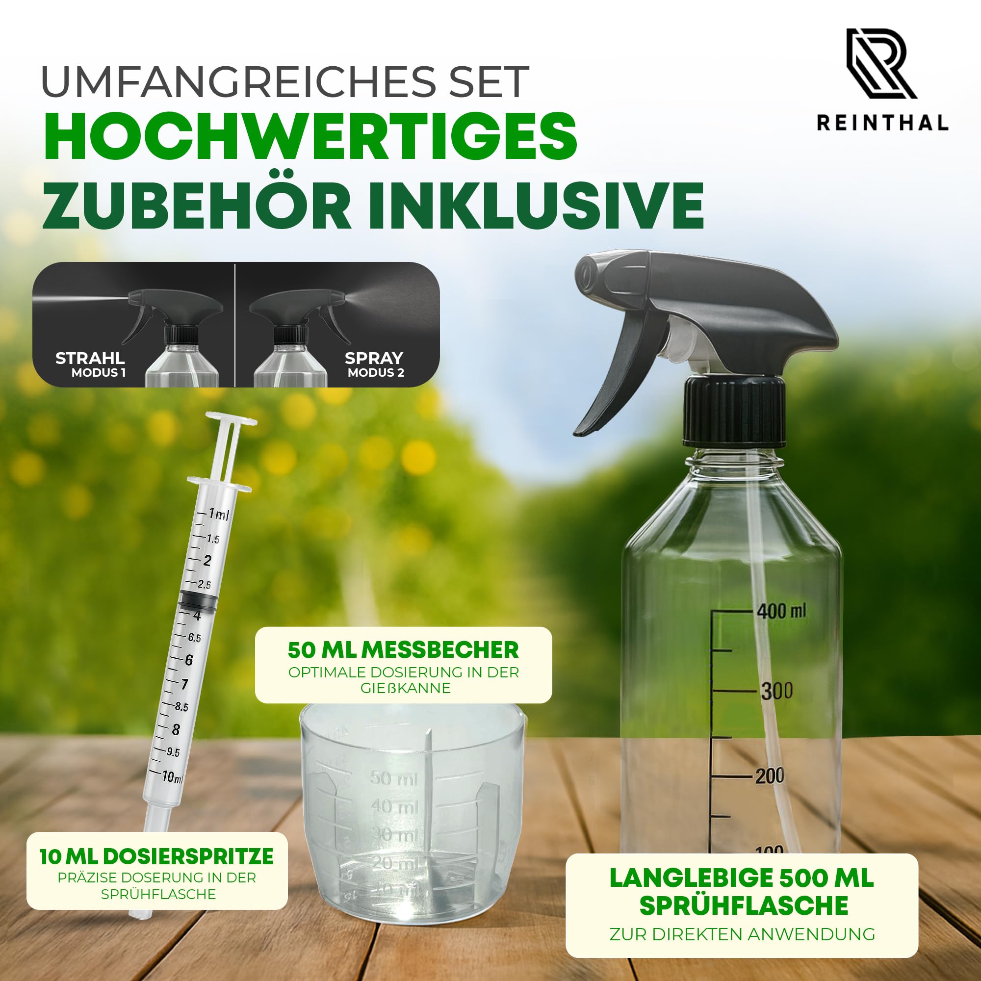 Huile de neem avec émulsifiant 1000 ml – Avec accessoires de qualité supérieure en 3 parties – Soin naturel des plantes – Donne 120 l d'huile de neem en spray prête à pulvériser – Huile de