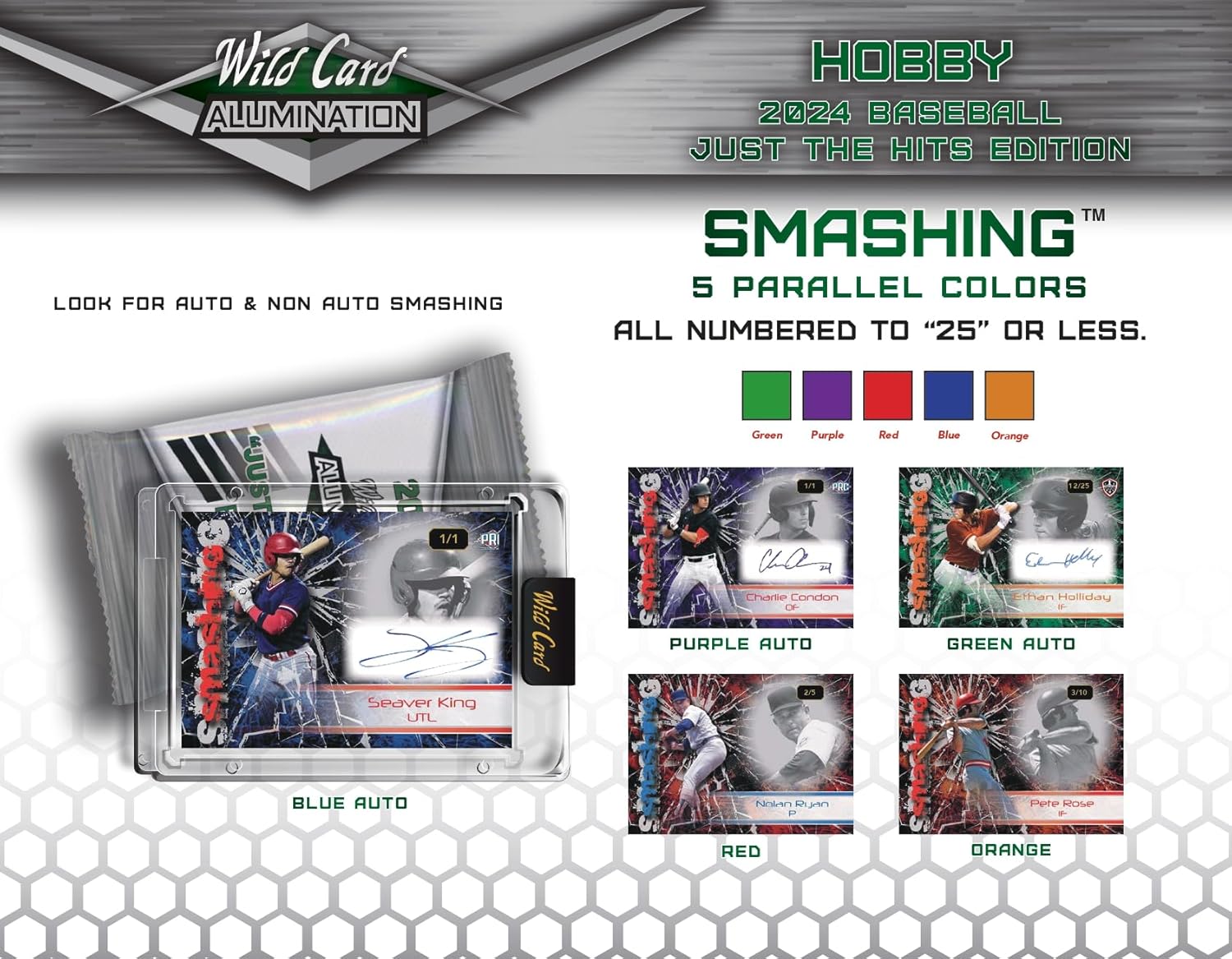 2024 Wild Card Alumination Just The Hits Baseball Hobby Trading Card Box (5 Encased & Numbered Cards Per Hobby Box)