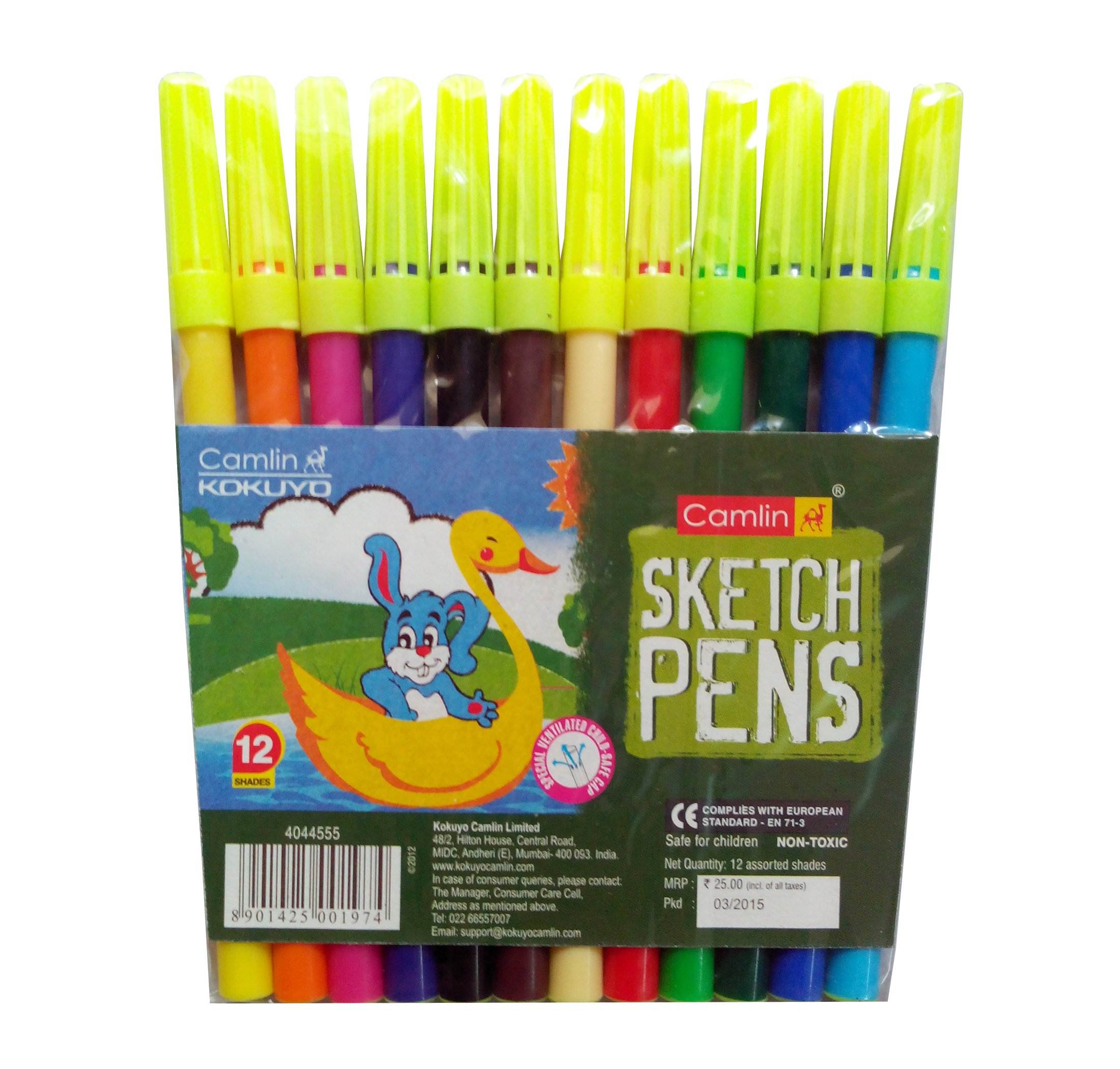 Kokuyo Fine Point Sketch Pen - 12 Shades, Multicoloured