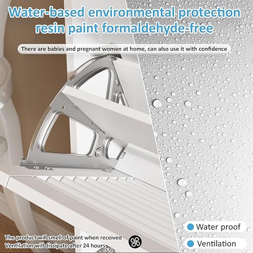 Miniatura 8 de Maupvit Gabinete de Almacenamiento de Zapatos con 3 Puertas Abatibles con Persianas, Organizador Independiente con Bisagras de Metal, Gabinete de