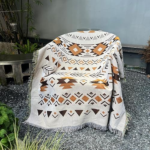 Hopstar - Manta suelta azteca Navajo mantas indias y cobijas Boho decoración occidental cobija de sofá para cama, sofá, sala de estar, playa,