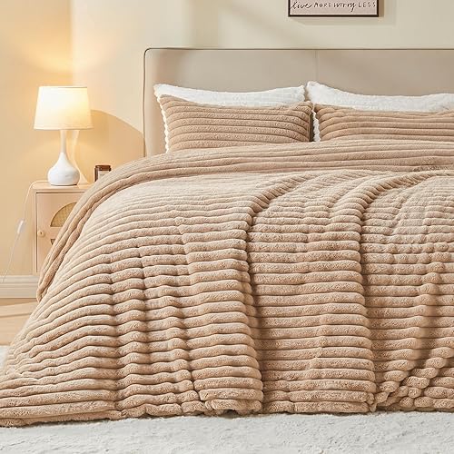 Miniatura 22 de EMME Juego de funda de edredón mullido de color azul de lujo, tamaño individual, juego de funda de edredón mullido de 2 piezas de fundas de edredón