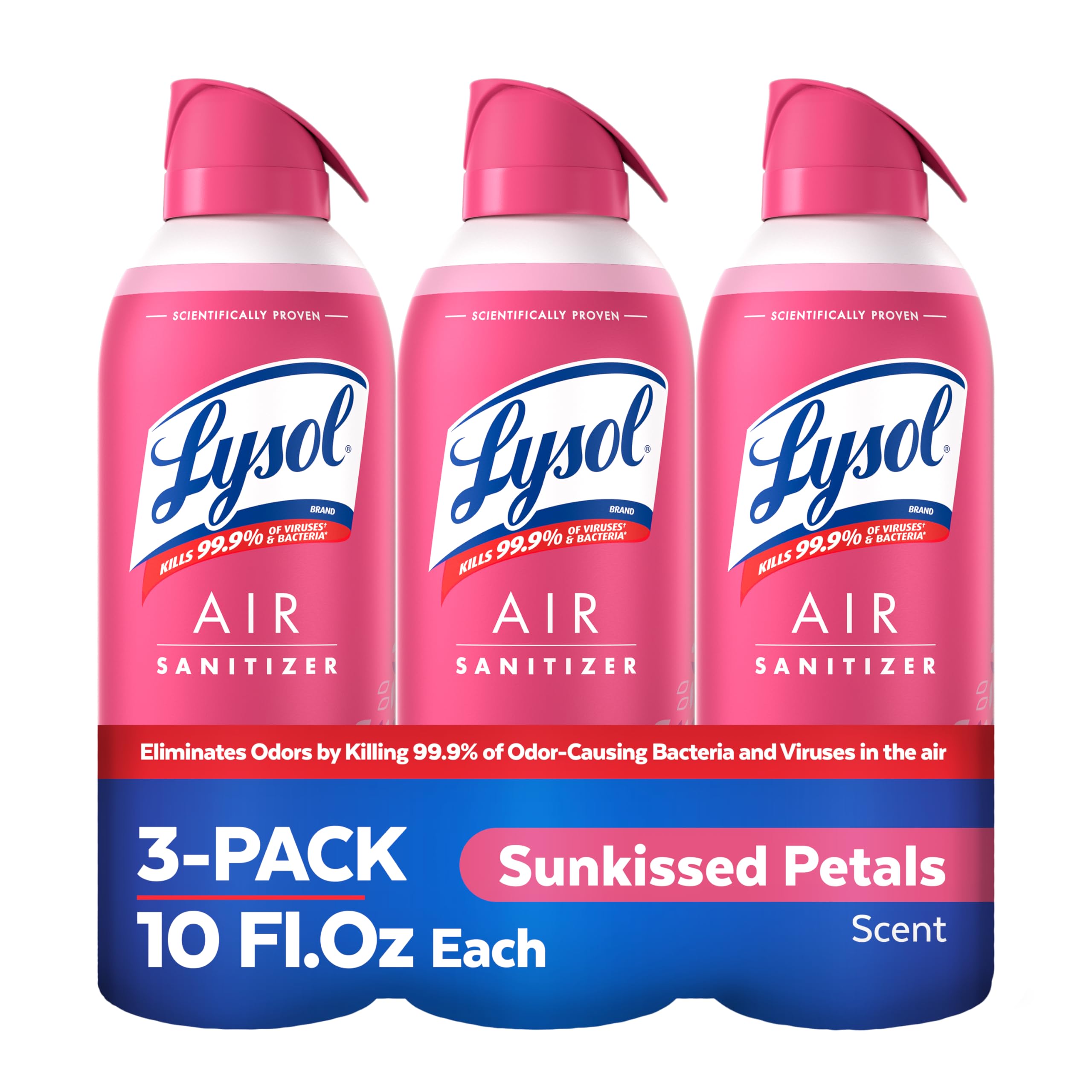 Lysol Air Sanitizer Spray with Bacterial Odor Eliminator for Home & Office, Sanitizing Air Spray, Air Freshener Alternative, Sunkissed Petals Scent,
