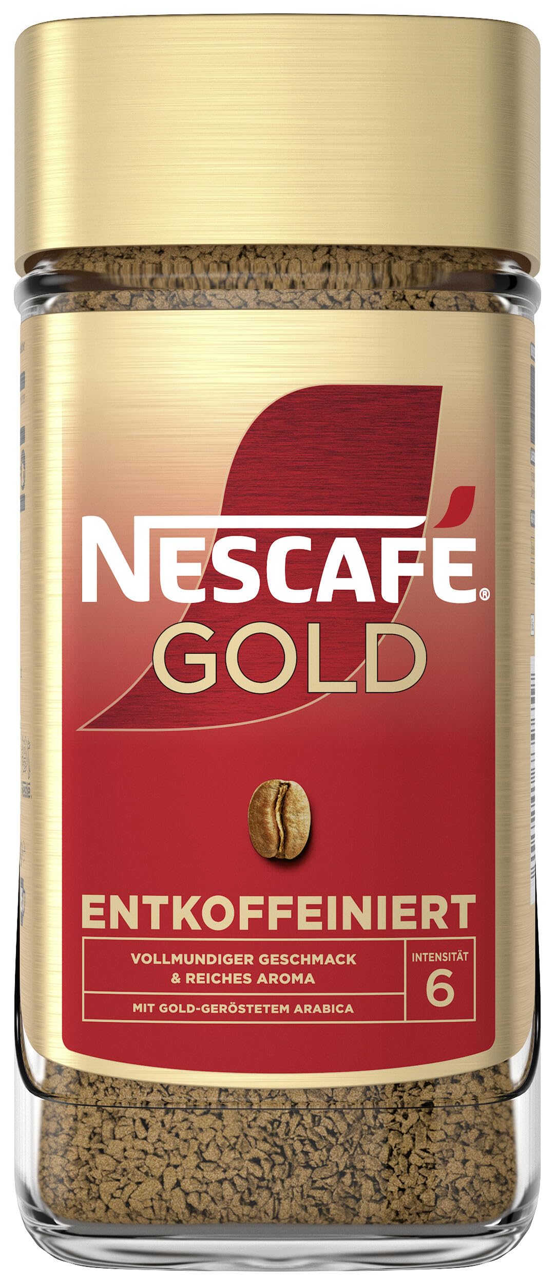 NESCAFÉ GOLD Entkoffeiniert, löslicher Bohnenkaffee, Instant-Kaffee aus erlesenen Kaffeebohnen, vollmundig & aromatisch, koffeinfrei, 1er Pack (1 x 190g)