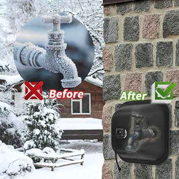 ANKHOH Outdoor Faucet Covers for Winter, Hard Shell, 1 Pack Black