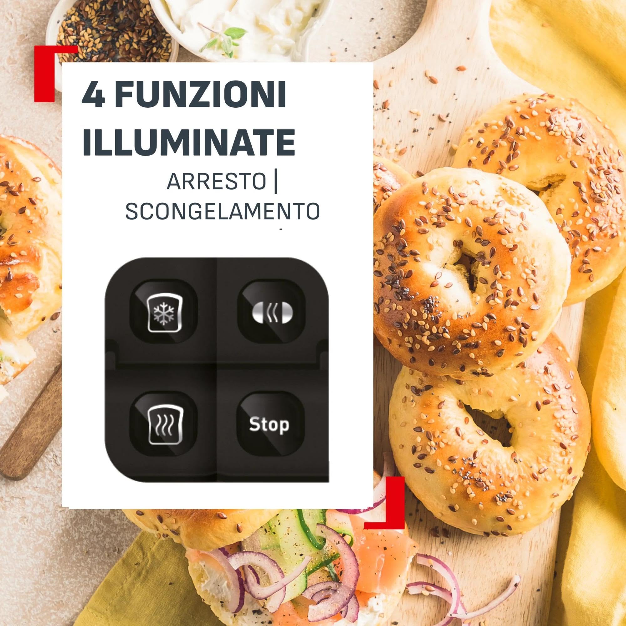 Tefal Element, Tostapane 2 Fette con Scaldapanini Integrato, Design In Acciaio Inossidabile, 7 Livelli Di Doratura, TT4308E0