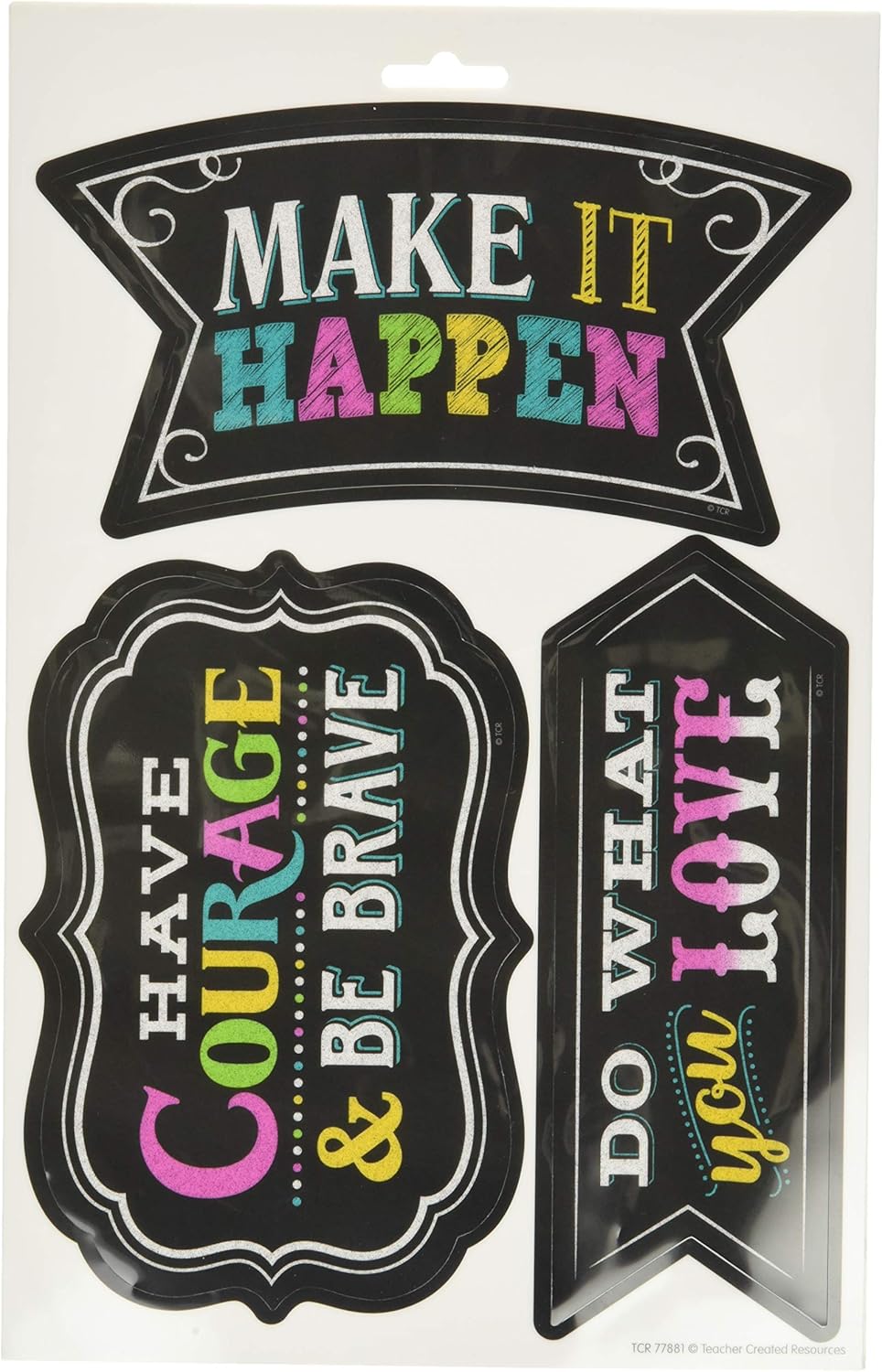 Chalkboard Brights Clingy Thingies Positive Sayings Accents : Office Products