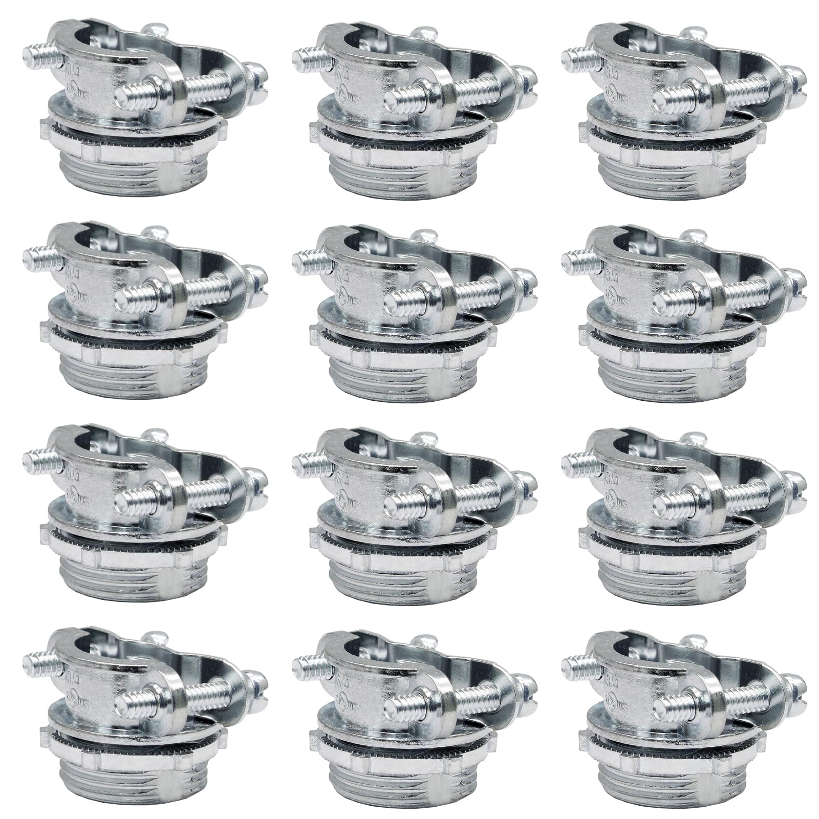 Bonsicoky 12 Pcs 3/4 Inch Clamp Type Cable Connectors