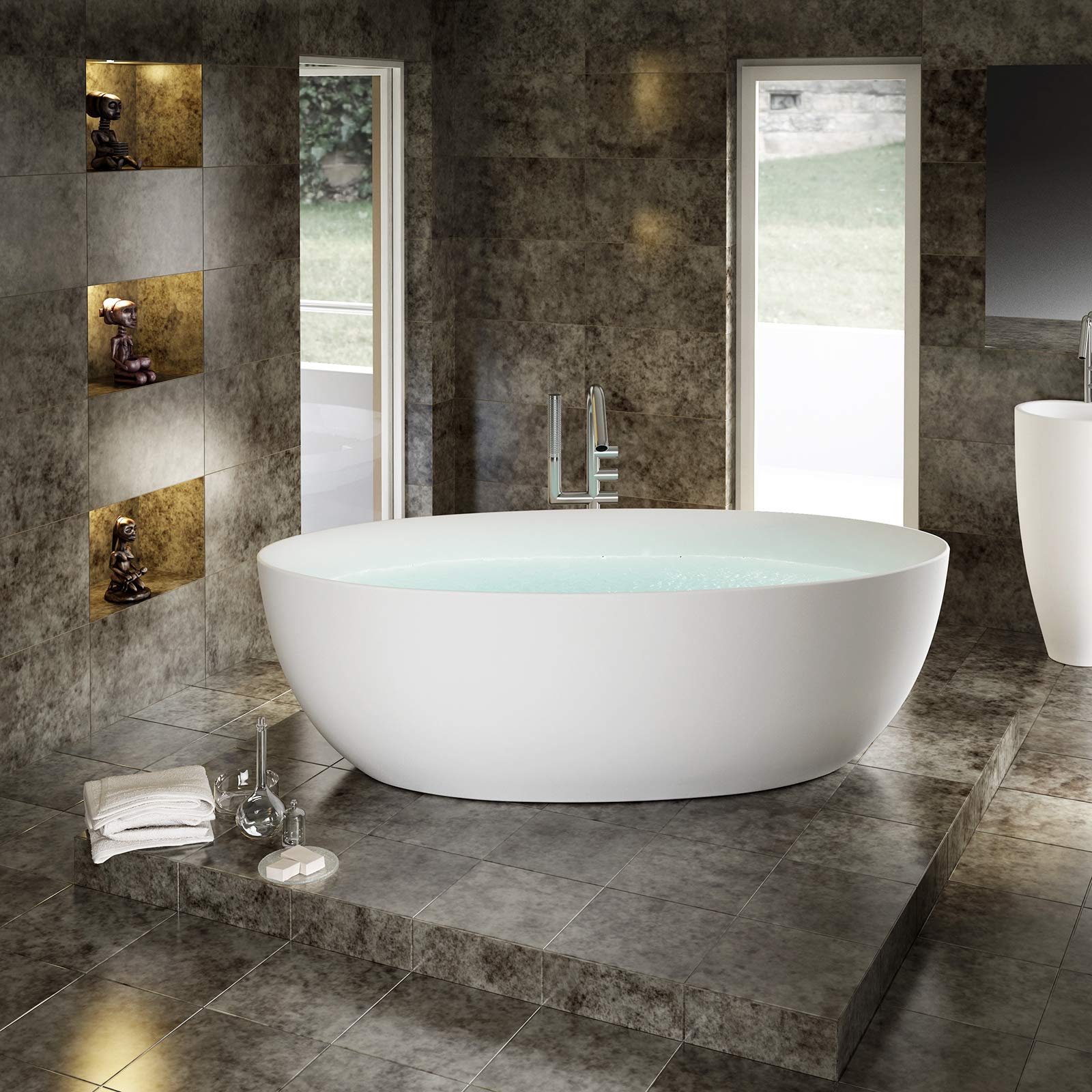 Vasca da bagno freestanding TERRA di acrilico sanitario - 186 x 88 cm