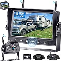 Vista 11 de Cámaras de respaldo inalámbricas duales para RV - Fácil instalación, grabación plug-play HD 1080P, monitor táctil de 7" con tecla, cámara de visión