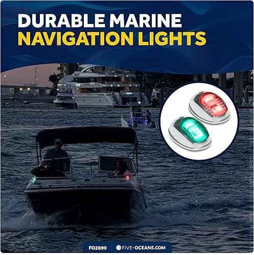 Miniatura 3 de Five Oceans Boat Navigation Lights, LED Bow Light, Navigation Lights for Boats LED Red and Green, Boat Lights Navigation Vertical Mount Sidelight,