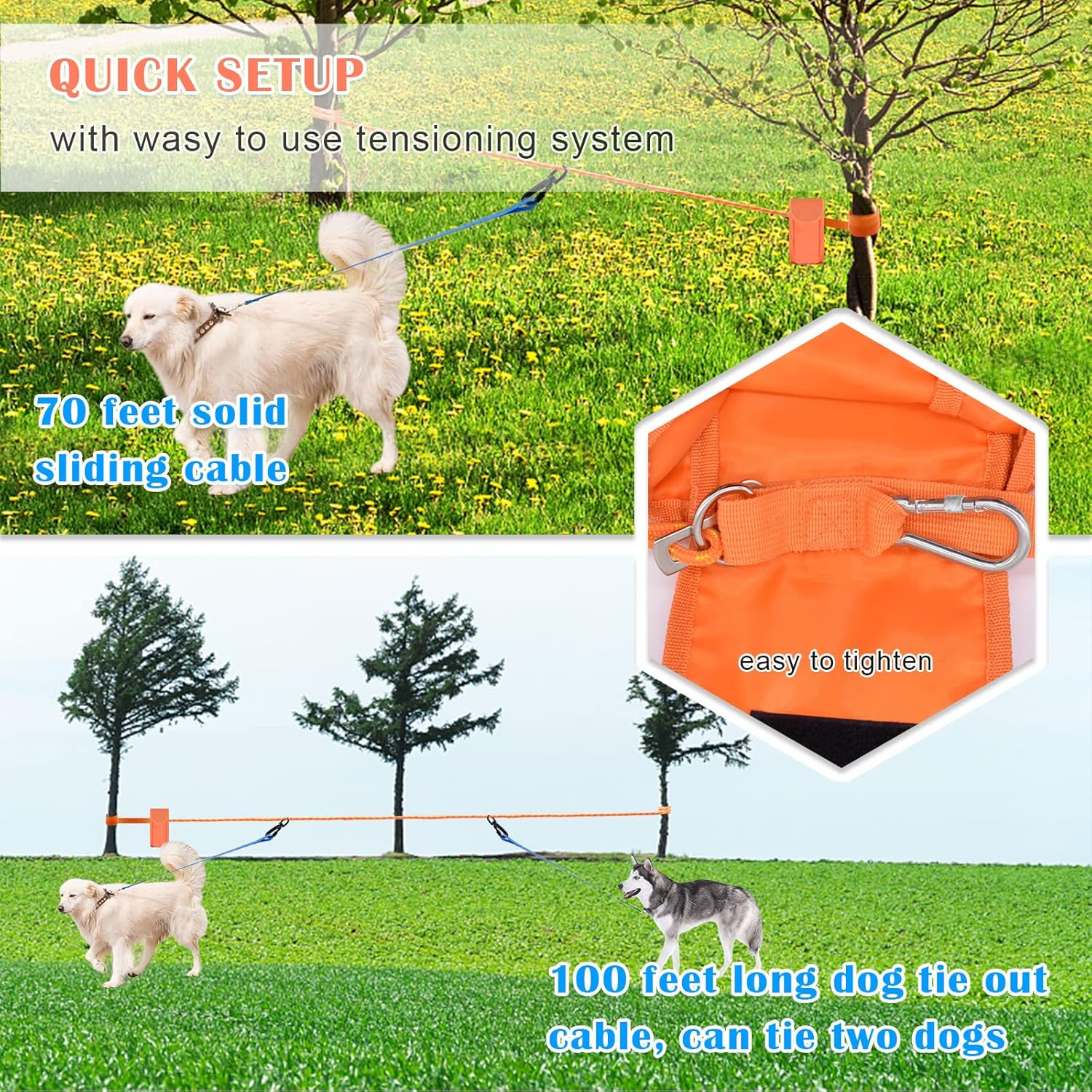 Ultimate Freedom: Review of the Upgraded 100FT Dog Tie Out Cable for Adventure-Ready Pups!