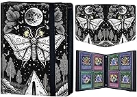 Vista 23 de Carpeta para tarjetas coleccionables de 4 bolsillos, 160 tarjetas, libro con banda elástica que se adapta a la mayoría de tarjetas