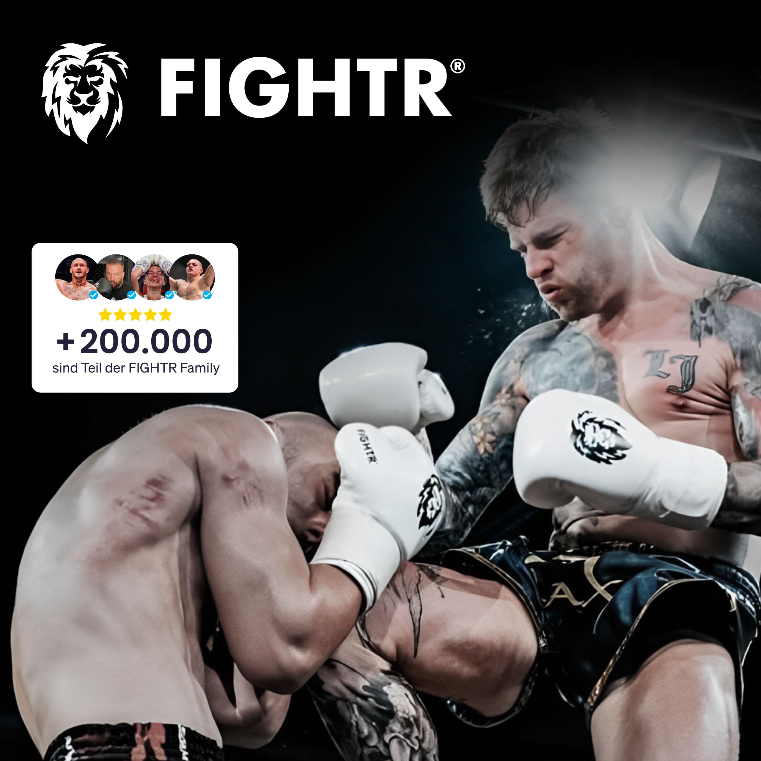 FIGHTR® Pro Boxhandschuhe aus echtem Leder | Männer und Frauen | für Boxen, MMA, Muay Thai, Kickboxen & Kampfsport 10 12 14 16 oz | inkl. Tragetasche