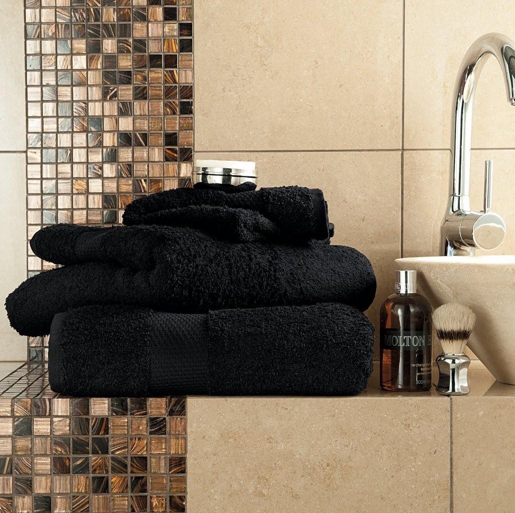 Gc Gaveno Cavailia Black-Hand Towel Gaveno Cavailia Egyptian Cotton Thick Absorbent 700 Gsm Miami Hand Towel [ Pack Of 4-Black