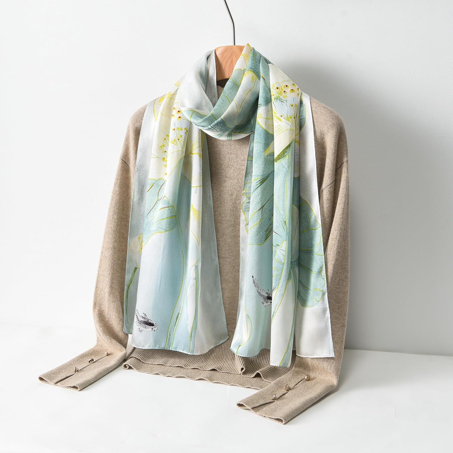 100% Mulberry Silk Scarf for Women - Large Shawl, Head Wrap, Neck & Hair Accessory - Gift Packed - Image 7