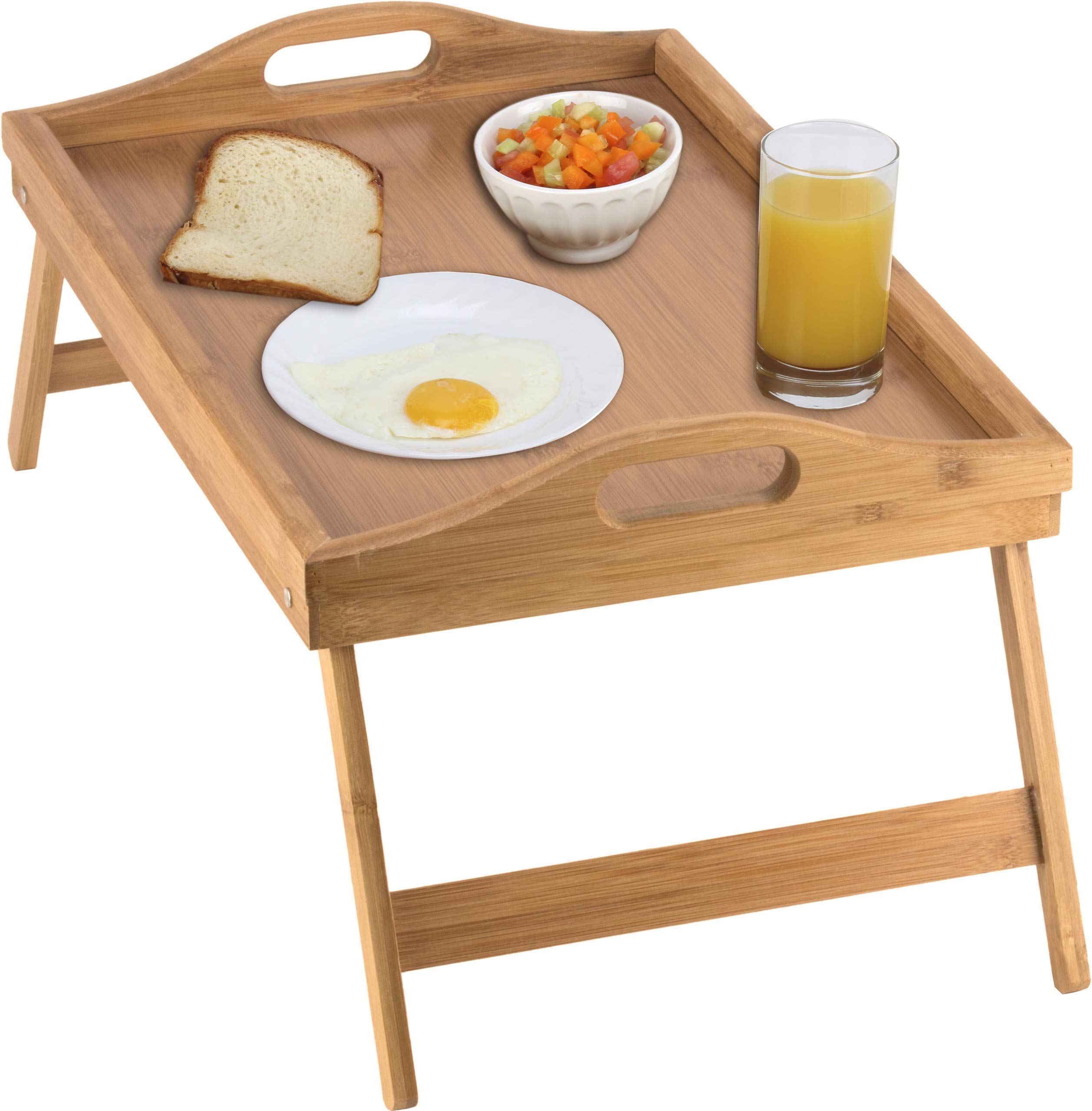 Vassoio Colazione con Gambe Pieghevoli e Vassoio Colazione Comodino in bambù e Vassoio Letto con Gambe