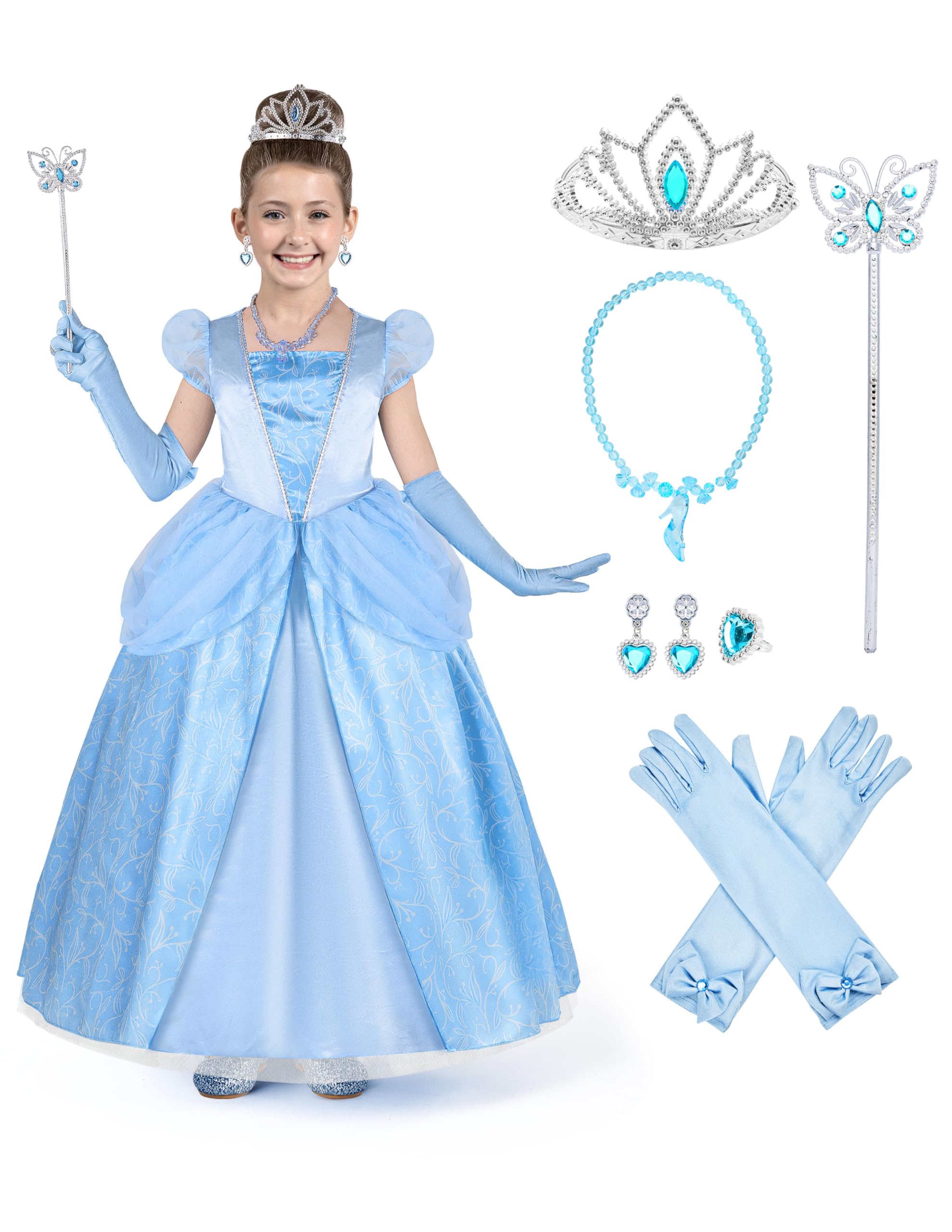 Spooktacular Creations Halloween Child Girl Blue Princess Dress Costume with Accessories