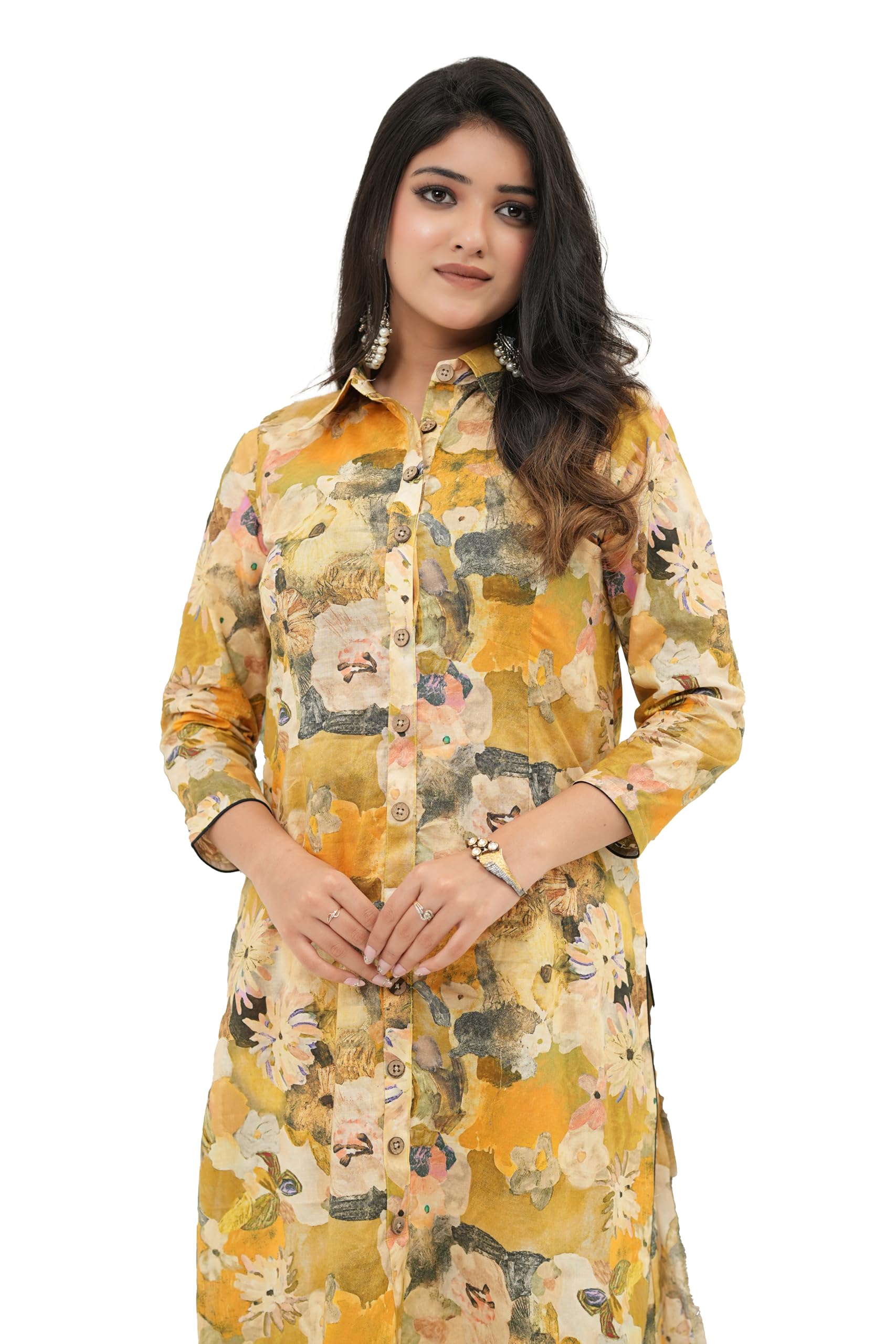 Golden Meadow Digital Print Kurta Set-image-32