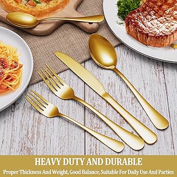 希少!激レア! 佐川急便のスプーンセット Amazon.com: 20 Pcs Gold Silverware Set Service for 4