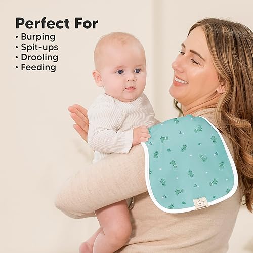 Vista 266 de Paños orgánicos para eructos para bebés niños y niñas, paquete de 5 paños de algodón súper absorbentes para bebés, trapos suaves y afelpados