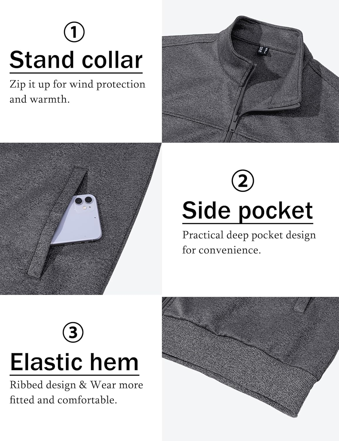 MAGCOMSEN Men's Track Jackets Lightweight Full-Zip Casual Coat Workout Running Athletic Active Jacket With Pockets - Image 4