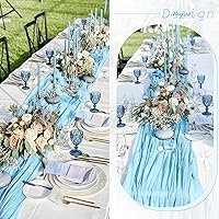 Vista 246 de Showgeous 10 Pack Baby Pink Cheesecloth Table Runner 10FT Long Semi-Sheer Gauze Table Runner Boho or Rustic Wedding Decor for Wedding Decor Arch