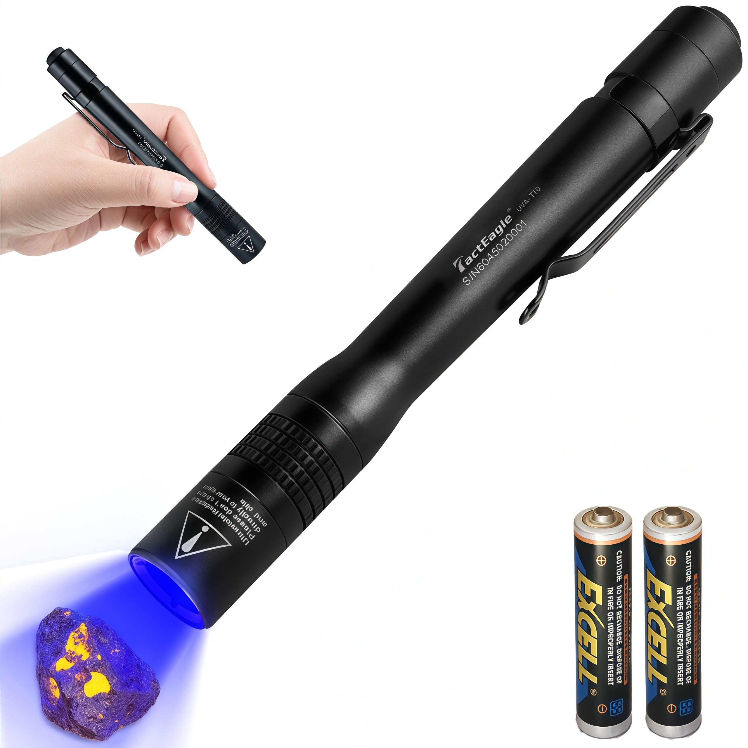 TactEagle UV Light Pen, 365nm UV Flashlight, Ultraviolet Penlight, Dental Curing Light for Teeth, Blacklight Mini for Pet Urine Detection, Scorpion and Bed Bug
