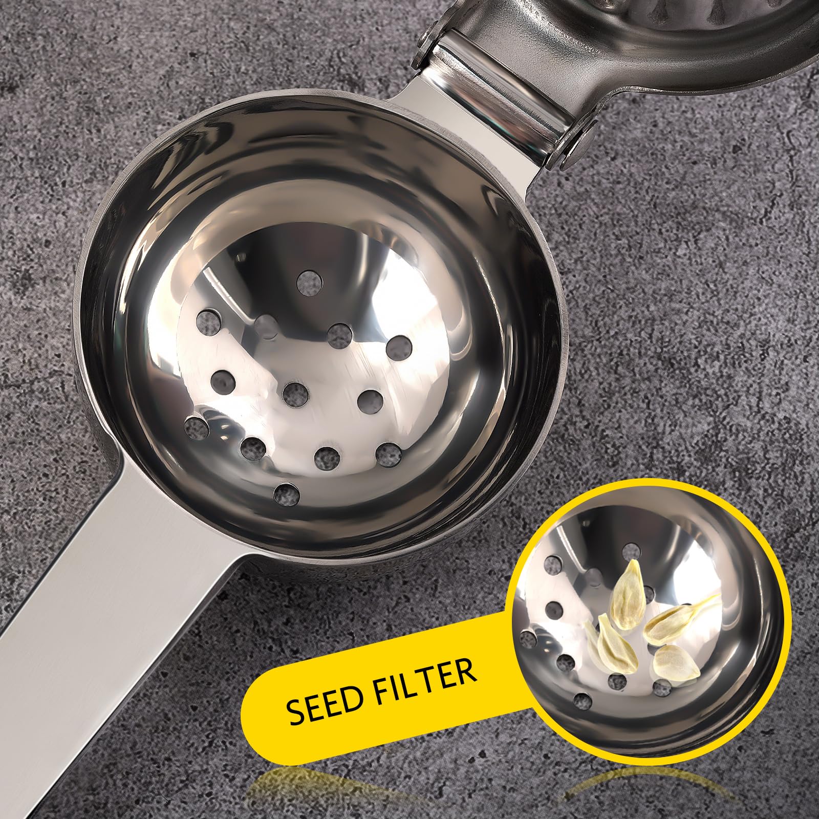 Spremi Limone, Sopito Spremiagrumi Manuale Acciaio Inox Robusto e Anti-Caustico Spremiagrumi Manuale per Cucina, Bar e Ristorante, 7cm di Diametro