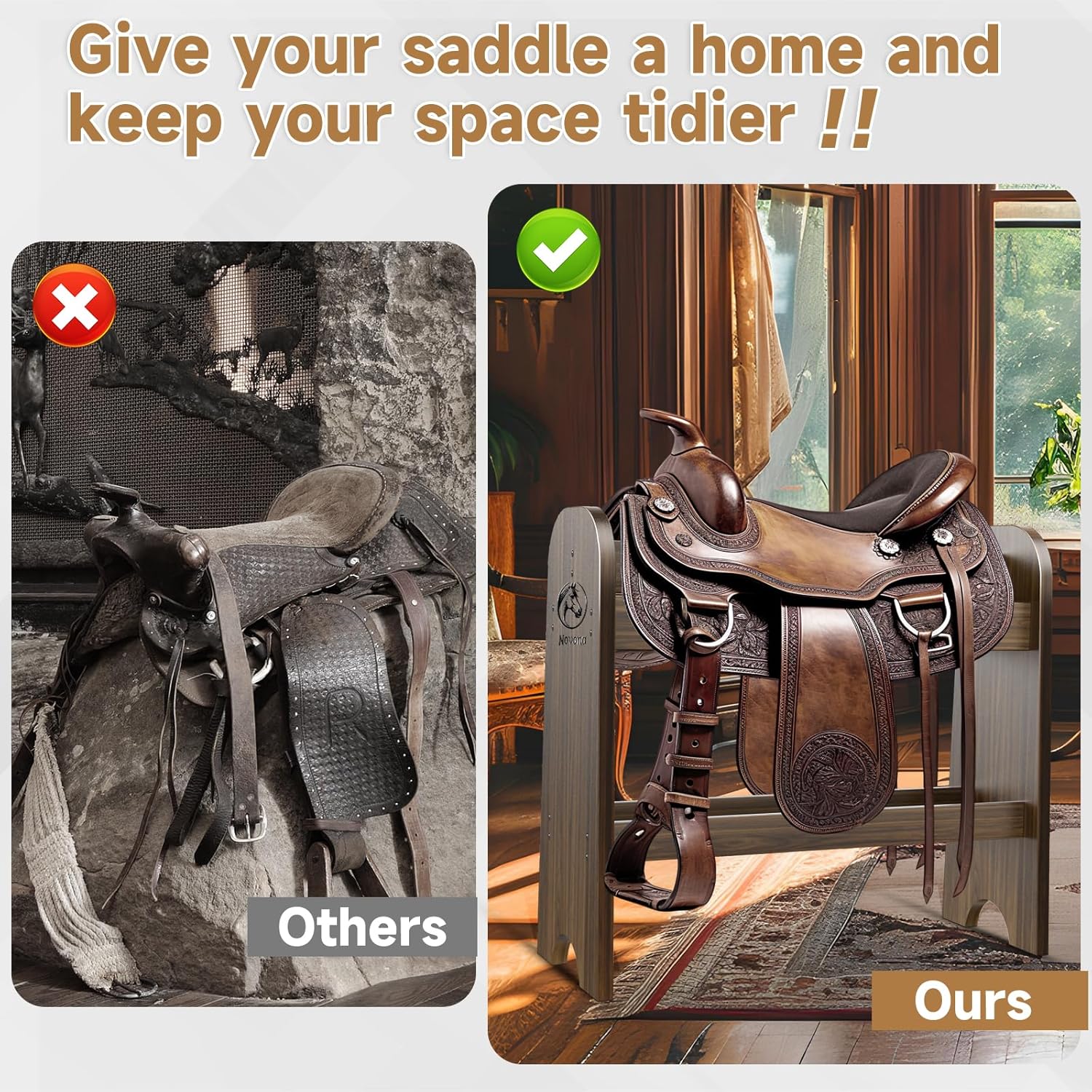 Paulownia Wood Saddle Rack, Ideal Saddle Stand for Horse Tack Organizers & Western Saddles Sstand, Stores & displays Your Trophy Saddles(with a Pattern)