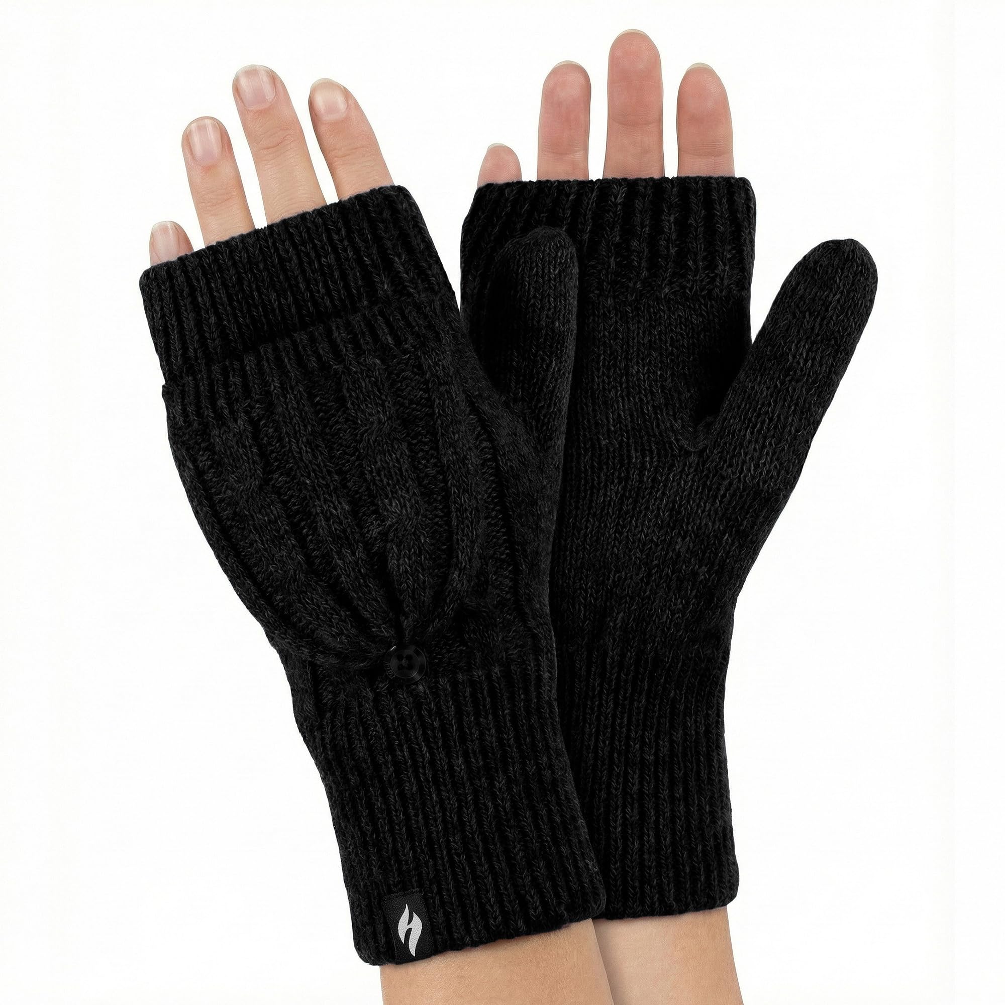 ARFNKIM Vingerloze handschoenen voor heren en dames, winter, touchscreen, warm, veerkrachtig, gebreide halve vinger handschoenen voor hardlopen, skiën, rijden, fietsen, Donkergrijs, Eén maat