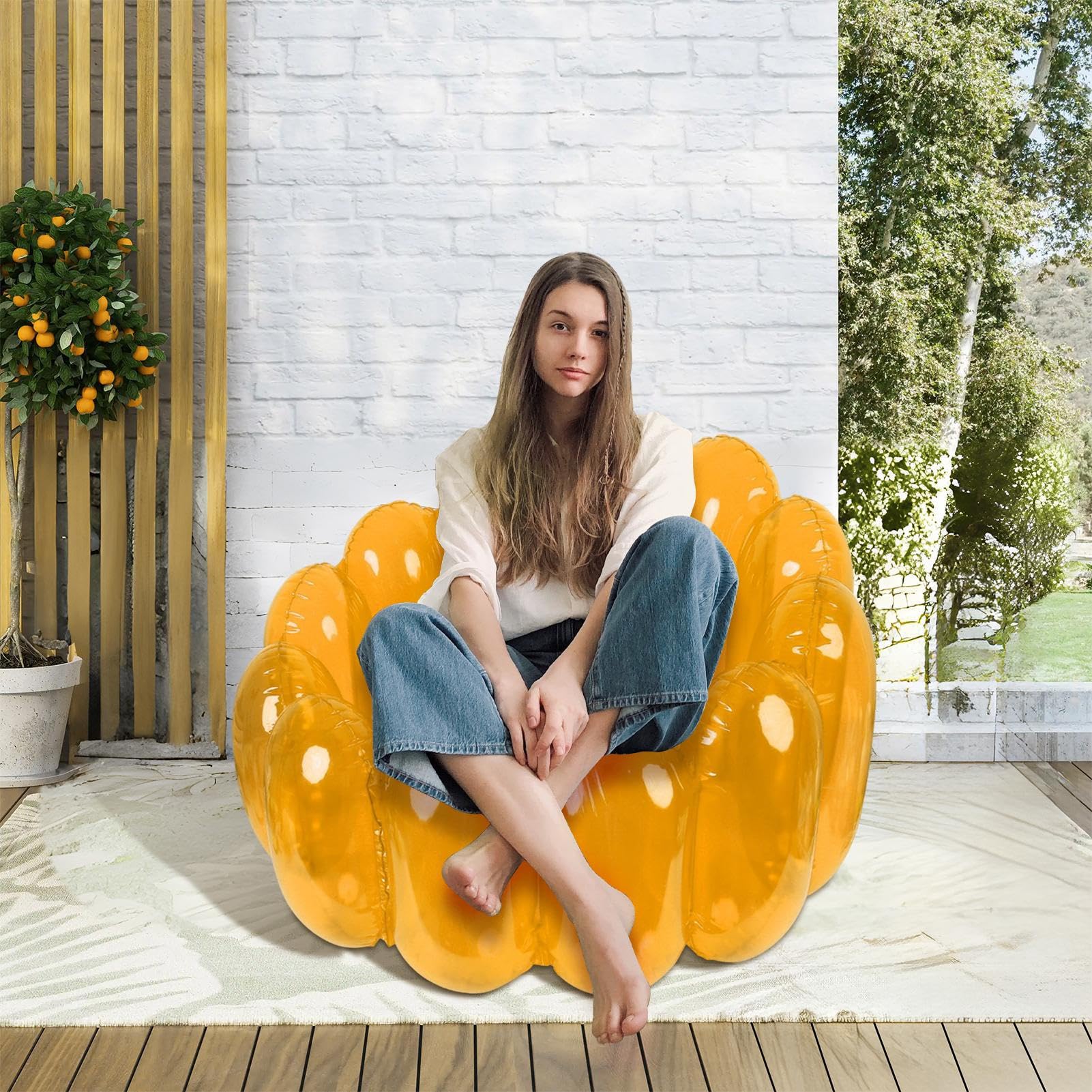 Blow Up Chair Inflatable Fairy Garden Chair For Kids Whimsical