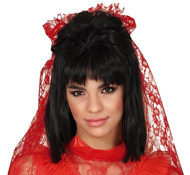 Foto 5 de 6 de FIESTAS GUIRCA Disfraz de Novia Roja para Mujer - Vestido de Novia con Velo Rojo